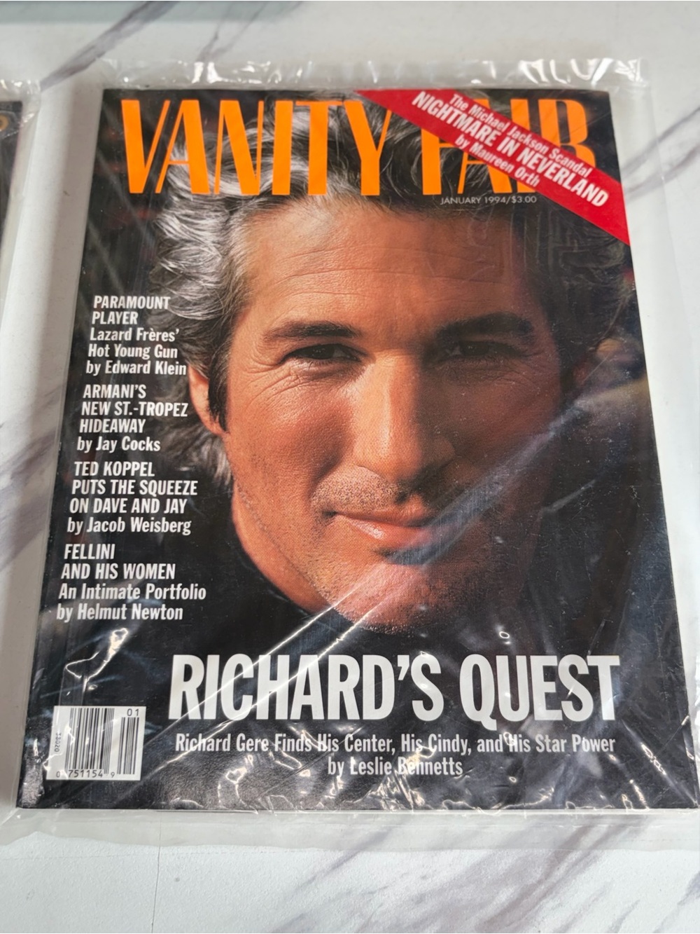 ๐ฅ Vanity Fair January 1994 Richard Gere Michael Jackson Magazine Sealed New๐ฅ